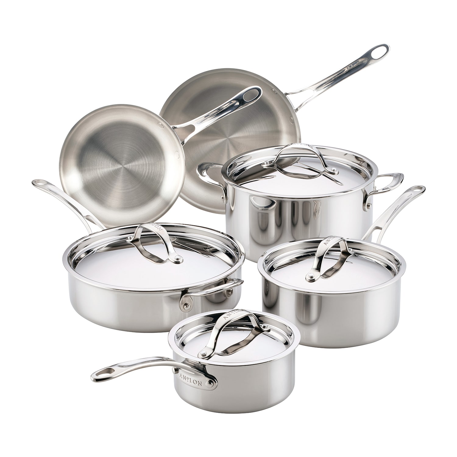 Anolon Everlast Tri-Ply Clad 10-pc. Stainless Steel Cookware Set