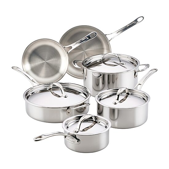 Anolon Everlast Tri-Ply Clad 10-pc. Stainless Steel Cookware Set