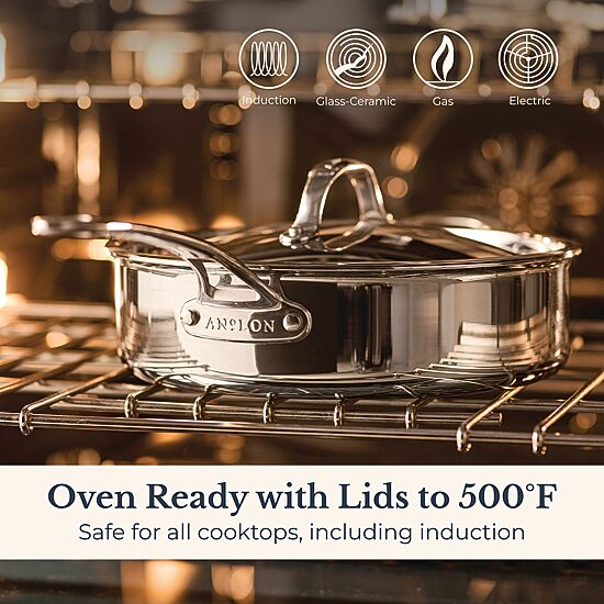 Anolon Everlast Tri-Ply Clad 10-pc. Stainless Steel Cookware Set