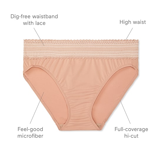 Warners® No Pinching No Problems® DigFree Comfort Waist with Lace Microfiber Hi-Cut 5109J