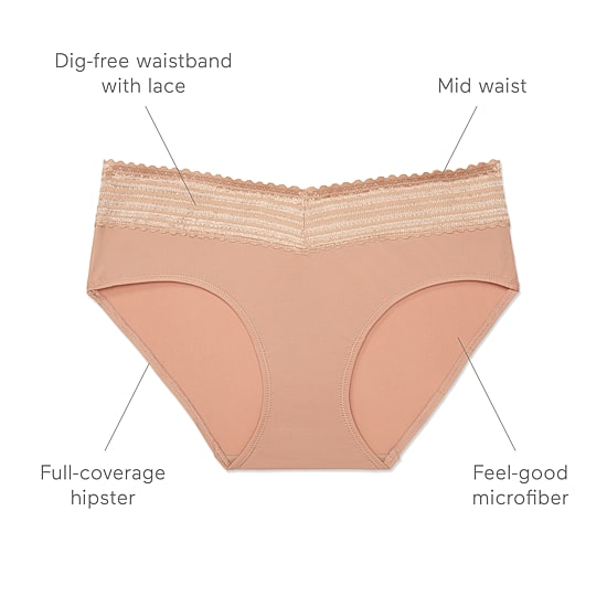 Warners® No Pinching, No Problems® Dig-Free Comfort Waist with Lace Microfiber Hipster 5609J