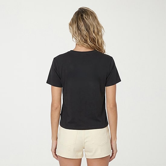 VOLCOM Womens Juniors Crew Neck Short Sleeve Regular Fit Graphic T-Shirt