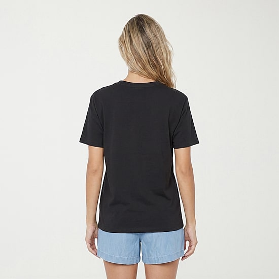 VOLCOM Womens Juniors Crew Neck Short Sleeve Regular Fit Graphic T-Shirt