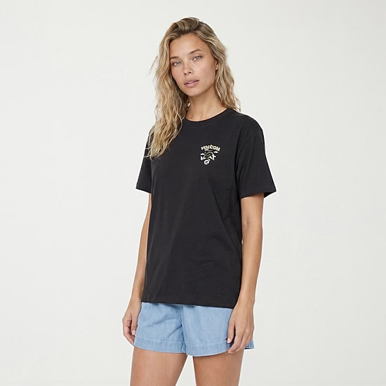VOLCOM Womens Juniors Crew Neck Short Sleeve Regular Fit Graphic T-Shirt