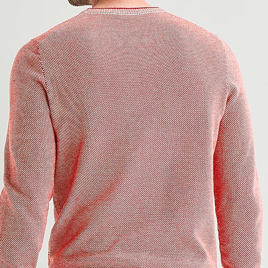 St. John's Bay Birdseye Mens Crew Neck Long Sleeve Pullover Sweater