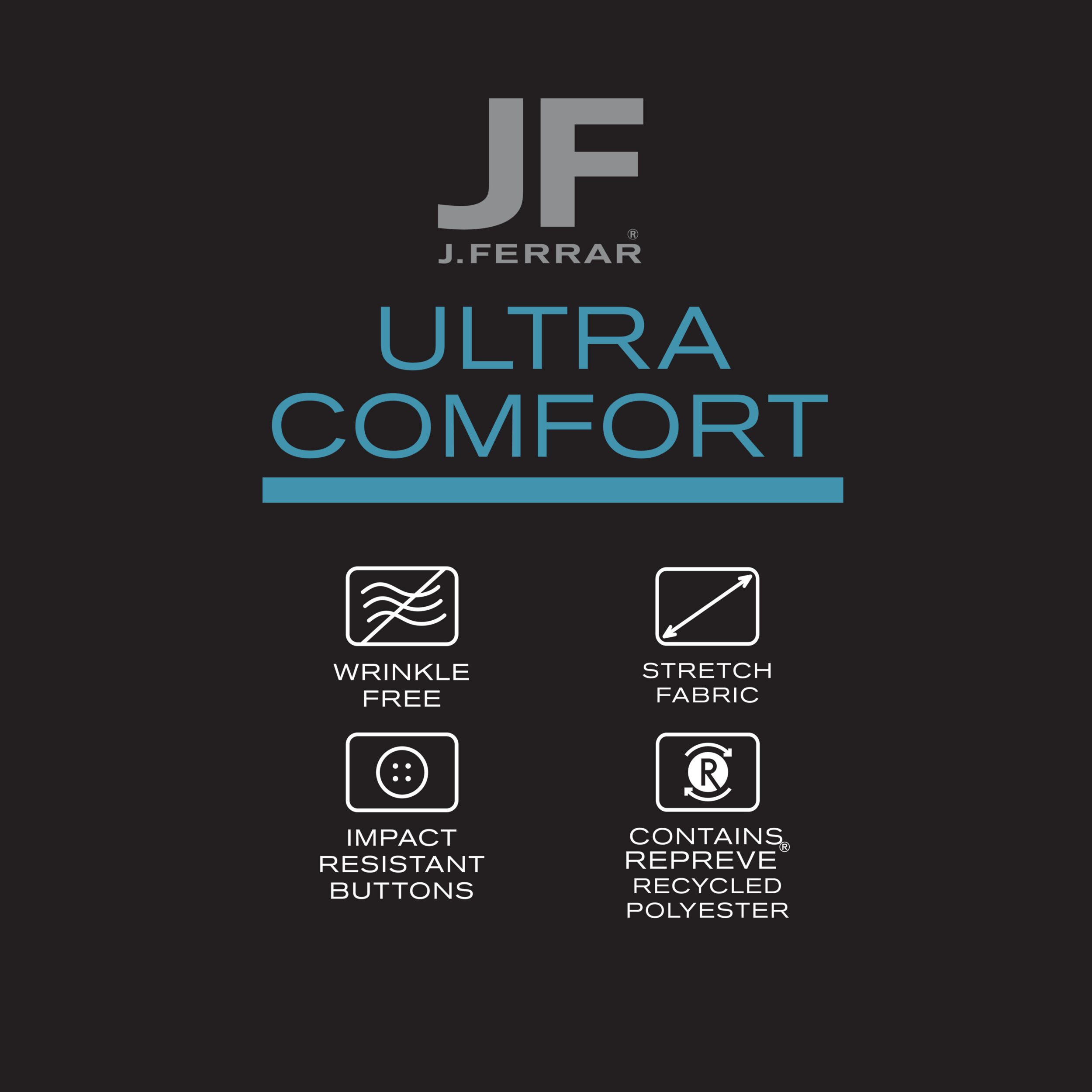 J. Ferrar Ultra Comfort Big & Tall Mens Regular Fit Stretch Fabric Wrinkle Free Long Sleeve Dress Shirt