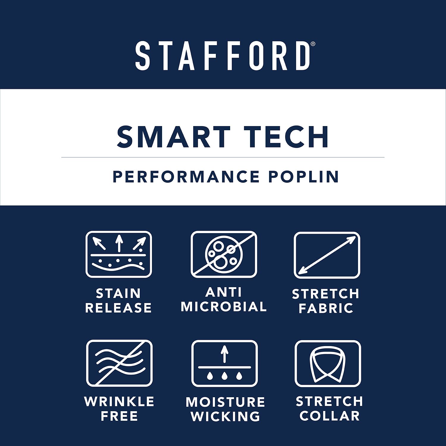 Stafford Big And Tall Smart Tech Mens Regular Fit Stretch Fabric Wrinkle Free Long Sleeve Dress Shirt