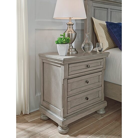 Signature Design by Ashley Lettner 29" 2-Drawer Nightstand in Light Gray