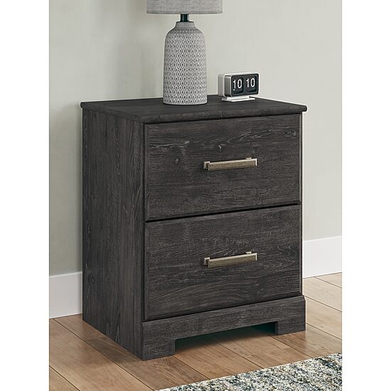 Signature Design by Ashley Belachime 2-Drawer Nightstand in Charcoal