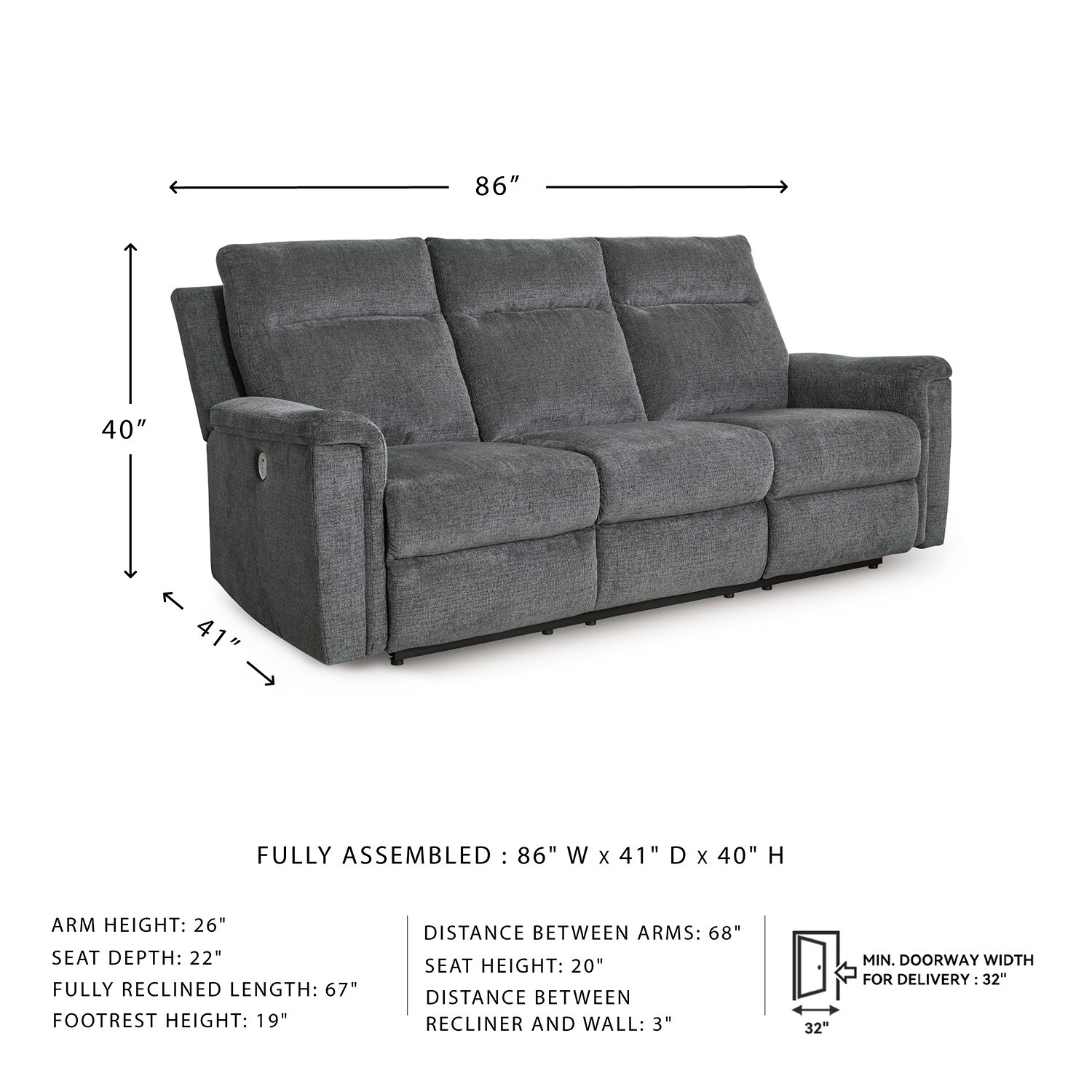 Signature Design By Ashley® Barnsana Power Reclining Sofa