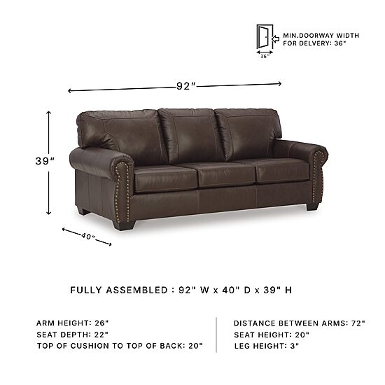 Signature Design By Ashley® Colleton Leather Sofa