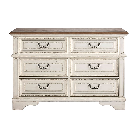 Signature Design by Ashley Realyn Youth 36" 6-Drawer Dresser in Chipped White