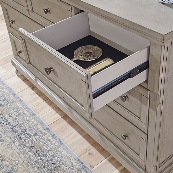 Signature Design by Ashley Lettner 7-Drawer Dresser in Light Gray