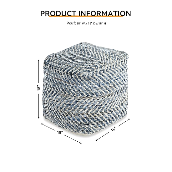 Signature Design by Ashley® Chevron Pouf Ottoman