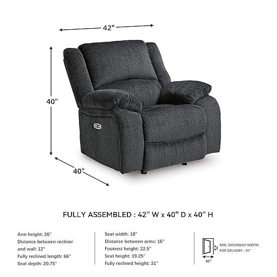 Signature Design by Ashley® Dryden Power Reclining Pad-Arm Recliner