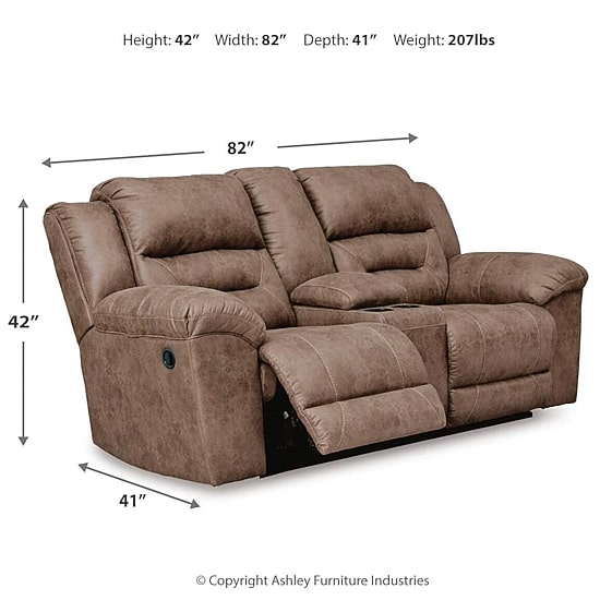 Signature Design by Ashley® Stoneland Manual Reclining Loveseat with Console