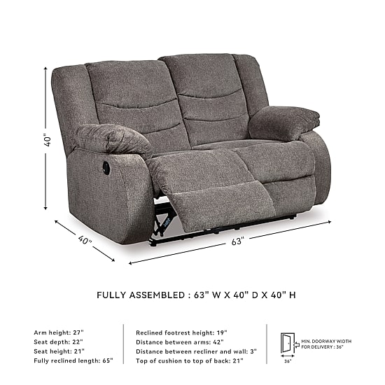Signature Design by Ashley® Henderson Pad-Arm Reclining Loveseat