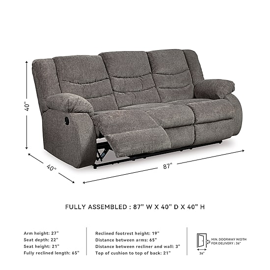 Signature Design by Ashley® Henderson Pad-Arm Reclining Sofa