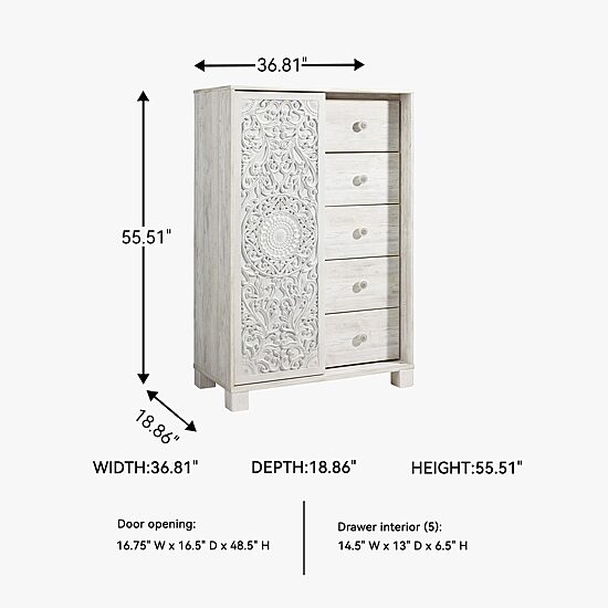 Signature Design by Ashley Paxberry 5 Drawer Dressing Chest