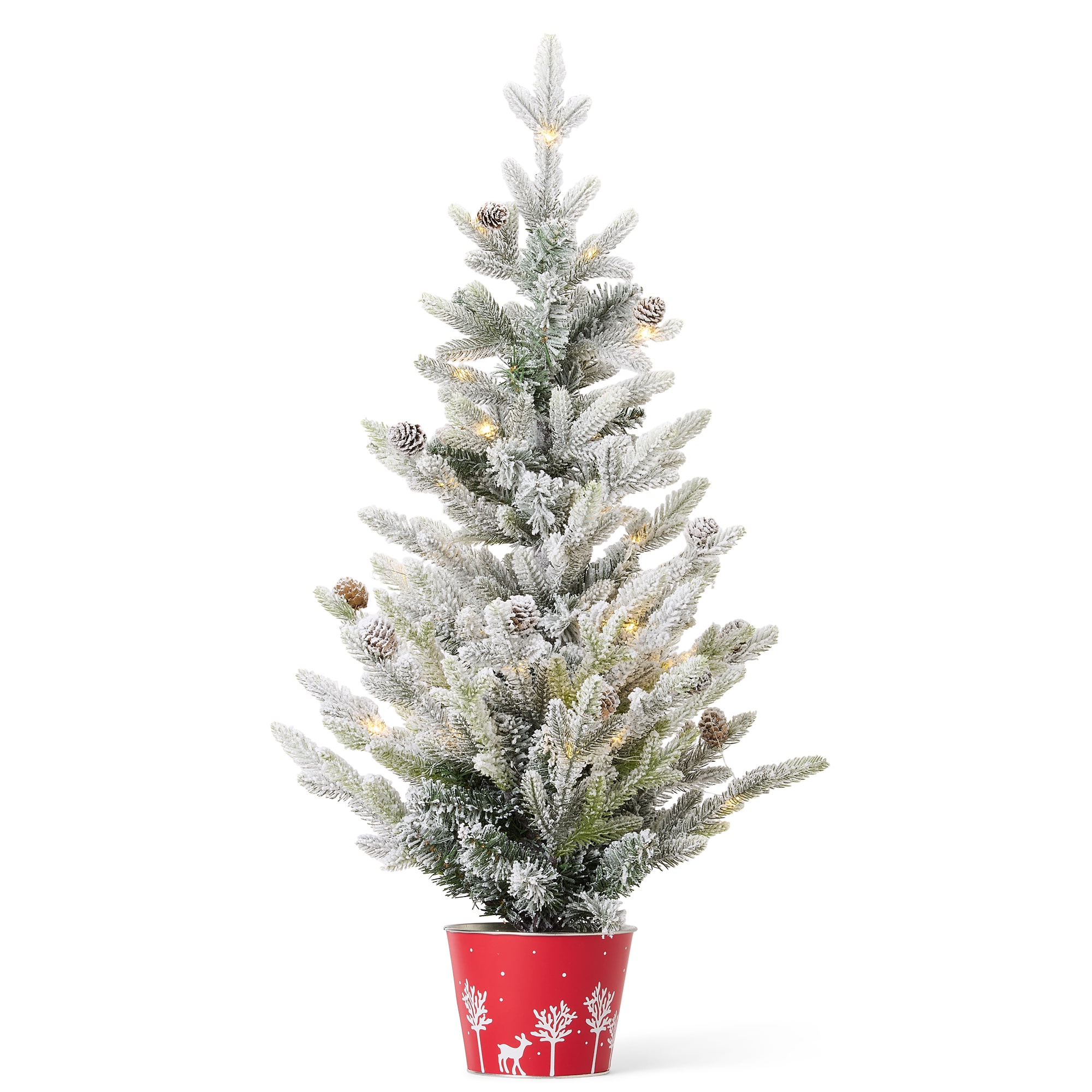 North Pole Trading Co. 36" Flocked Christmas Tabletop Tree