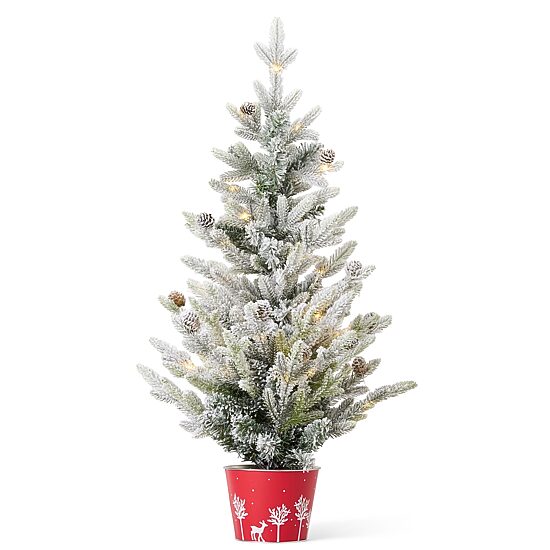 North Pole Trading Co. 36" Flocked Pine Christmas Tabletop Tree