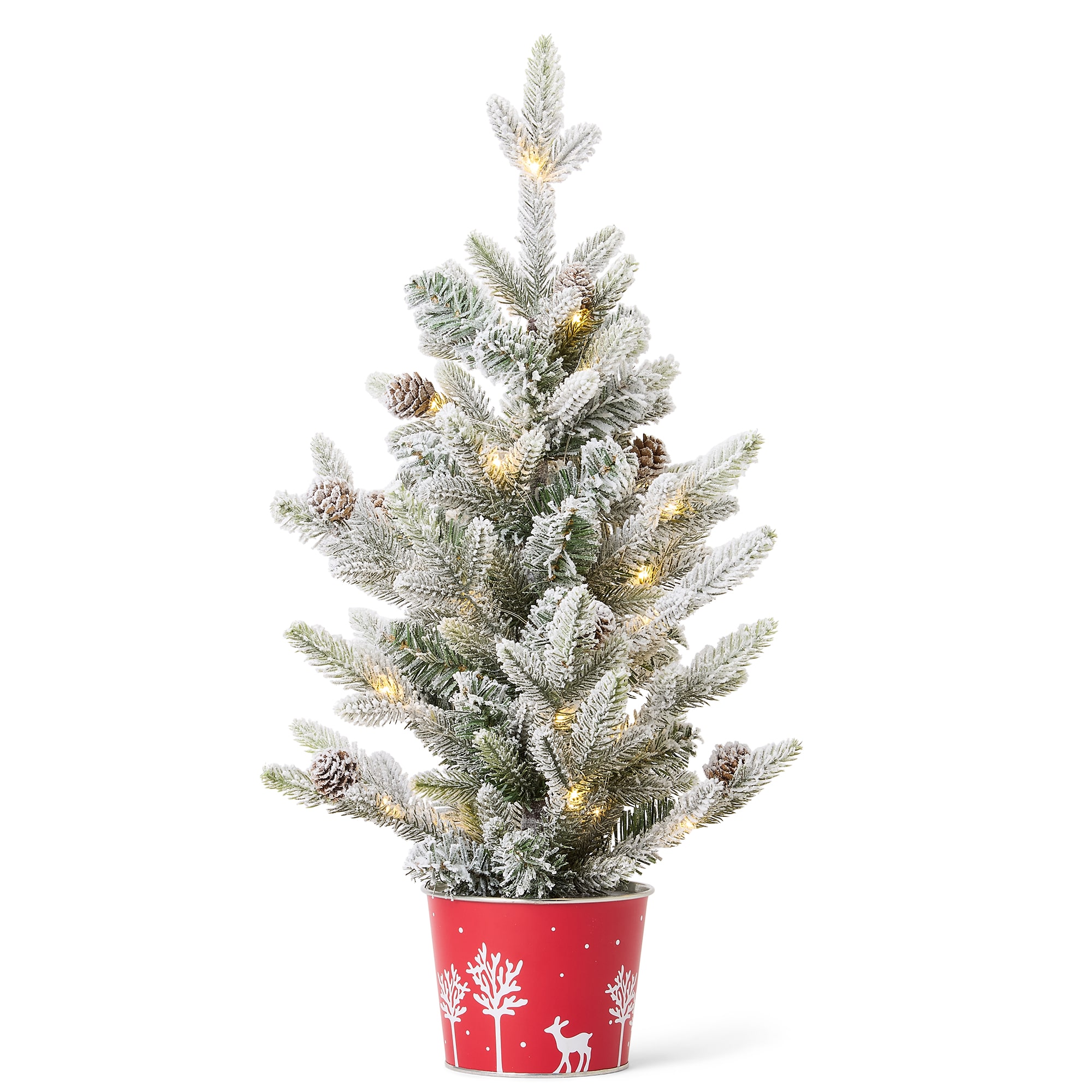North Pole Trading Co. 26" Flocked Pine Christmas Tabletop Tree
