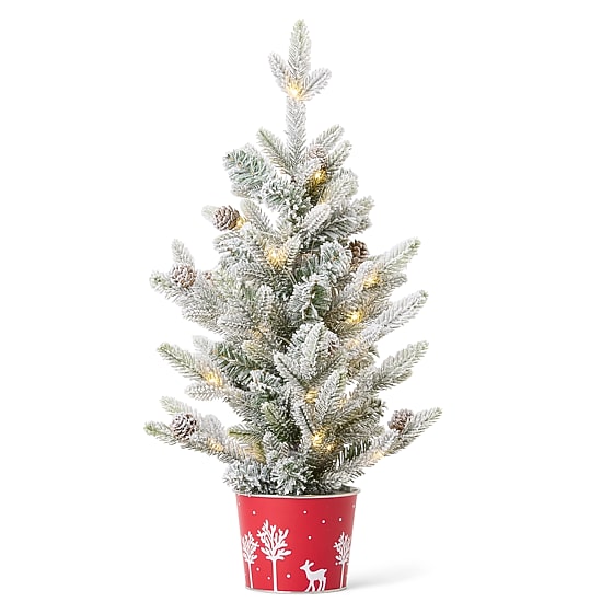 North Pole Trading Co. 26" Flocked Pine Christmas Tabletop Tree