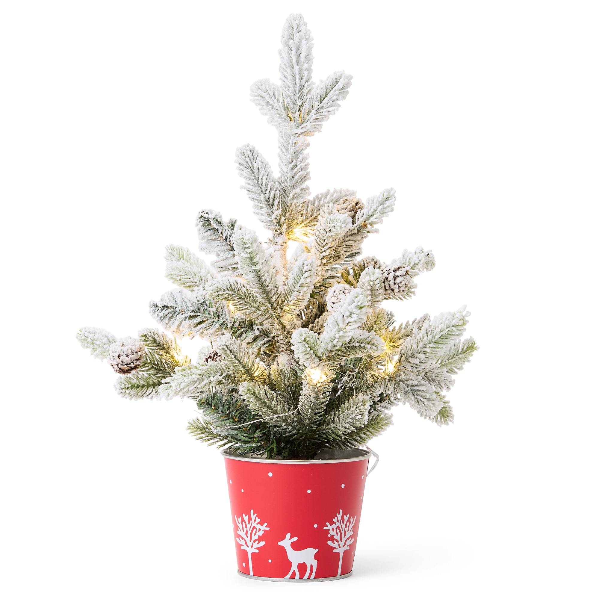 North Pole Trading Co. 16" Flocked Pine Christmas Tabletop Tree