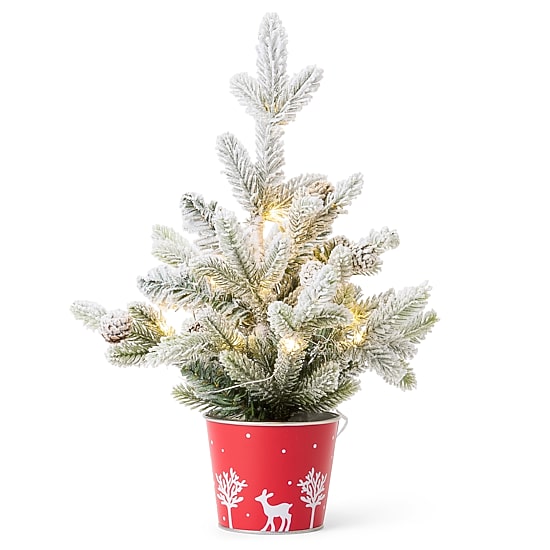 North Pole Trading Co. 16" Flocked Pine Christmas Tabletop Tree