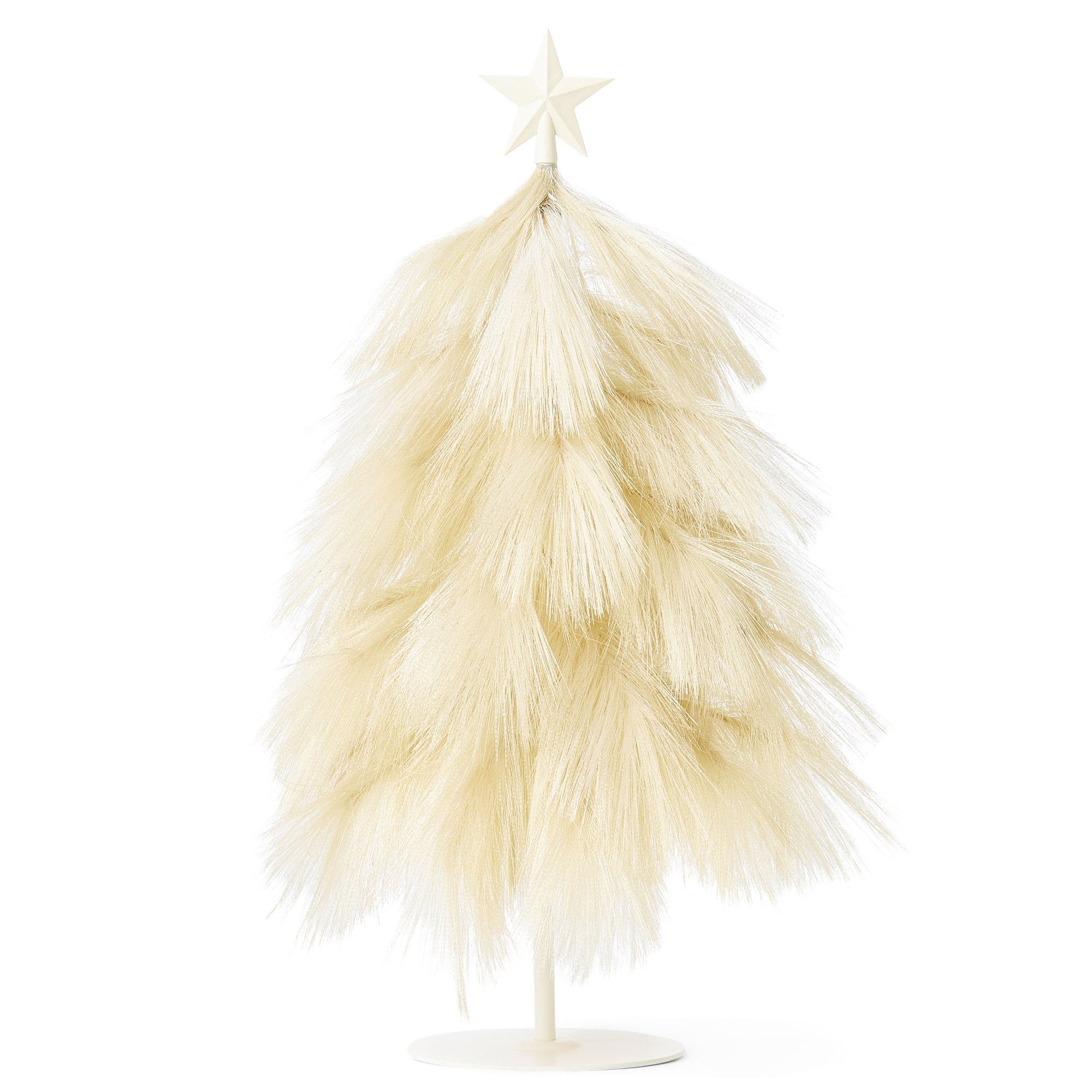 North Pole Trading Co. 18" Beige Feather Tree Christmas Tabletop Decor