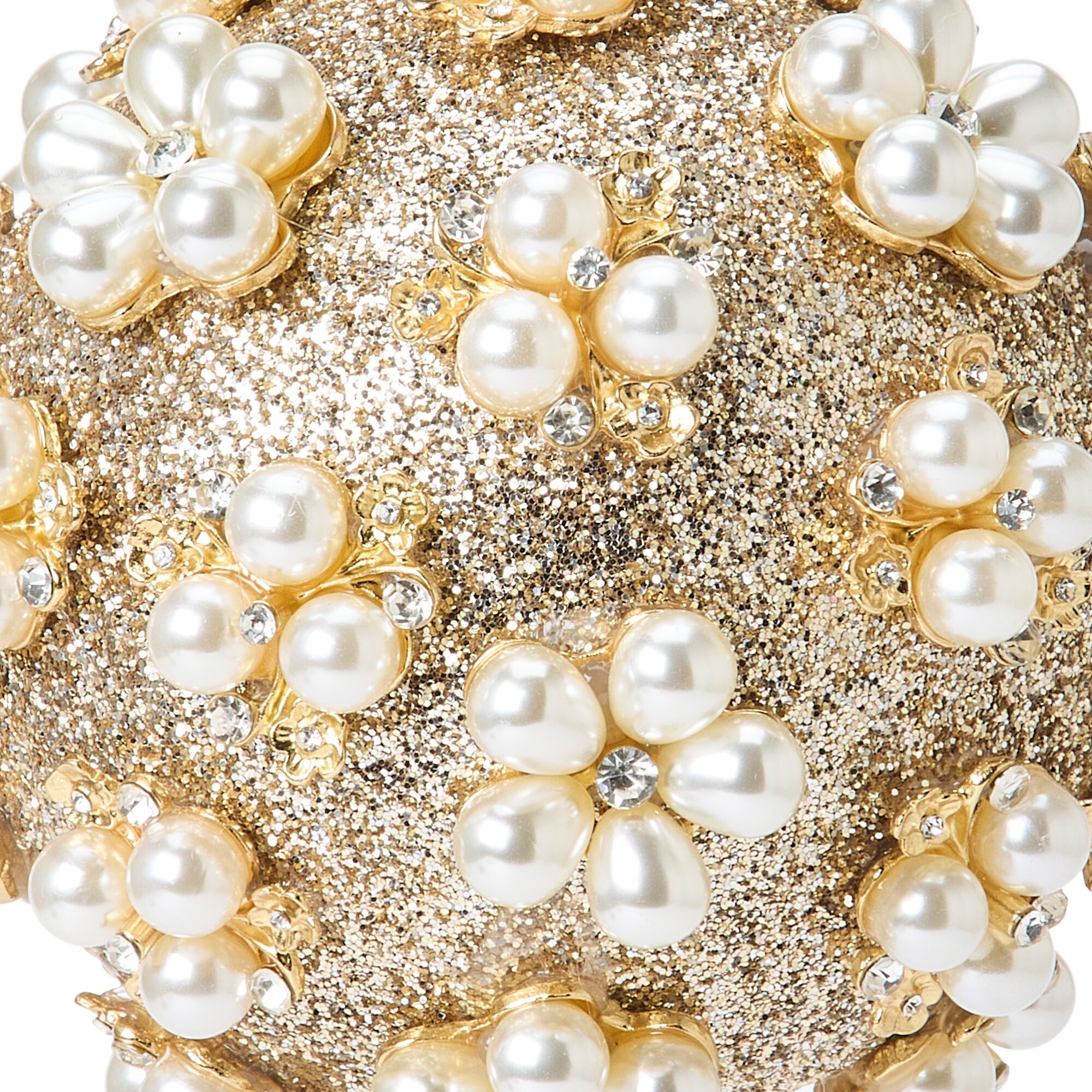 North Pole Trading Co. Pearl Glitter Ball Christmas Ornament