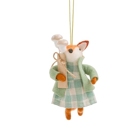 North Pole Trading Co. Wool Felt Fox Christmas Ornament