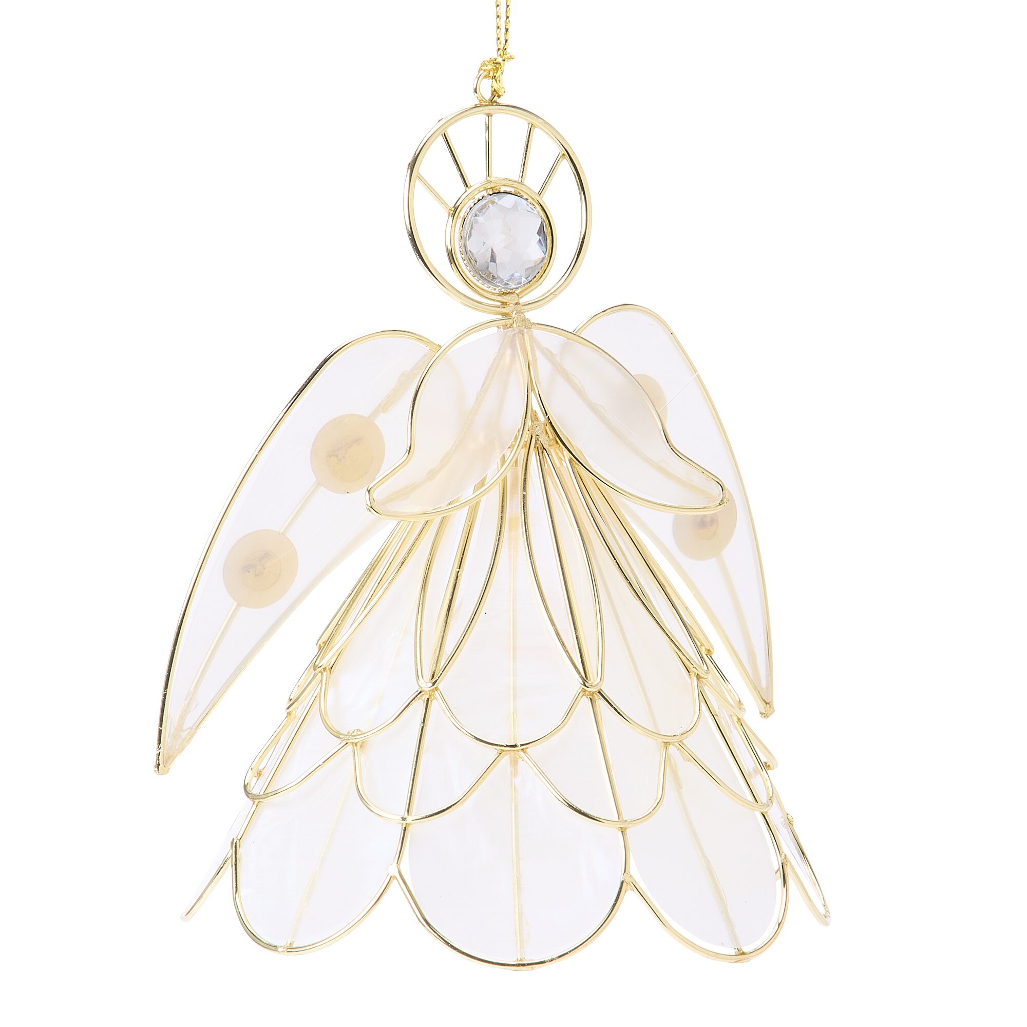North Pole Trading Co. Scallop Angel Christmas Ornament