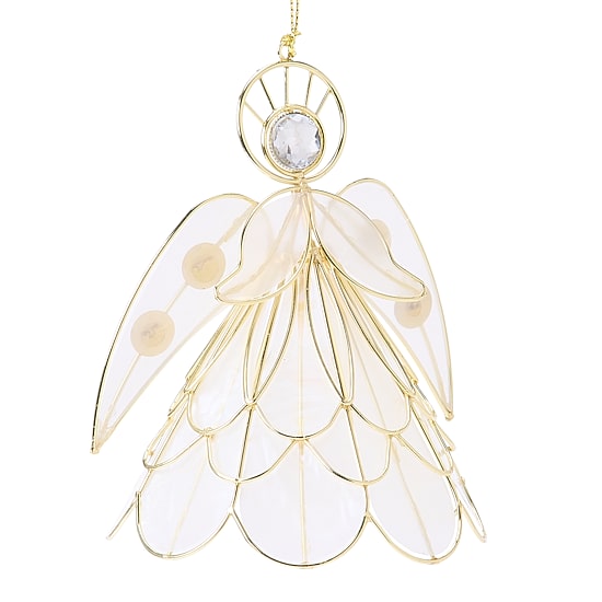 North Pole Trading Co. Scallop Angel Christmas Ornament