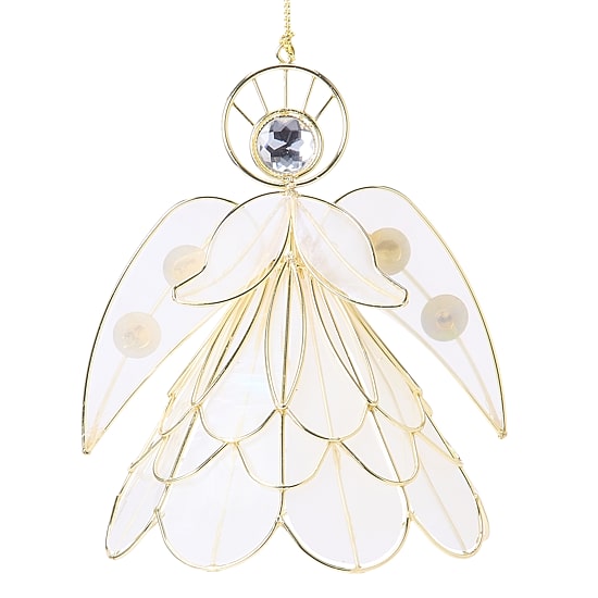 North Pole Trading Co. Scallop Angel Christmas Ornament