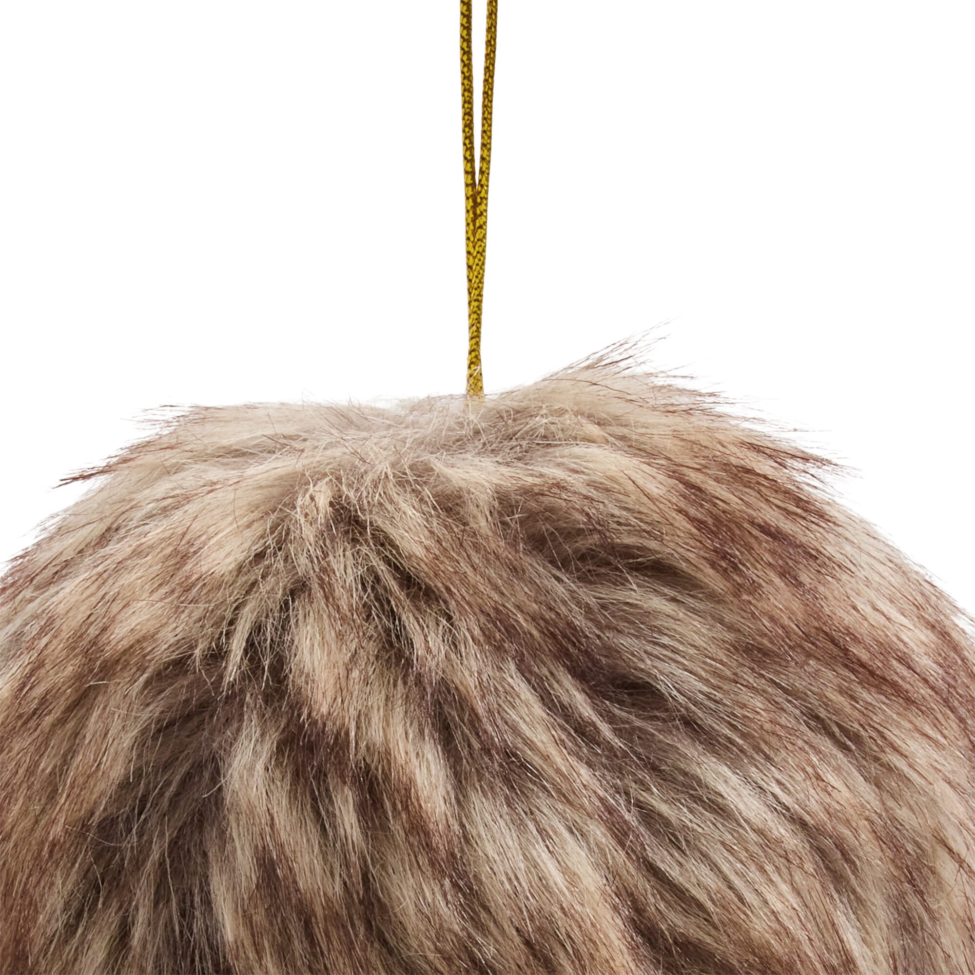 North Pole Trading Co. Fur Ball Brown Christmas Ornament