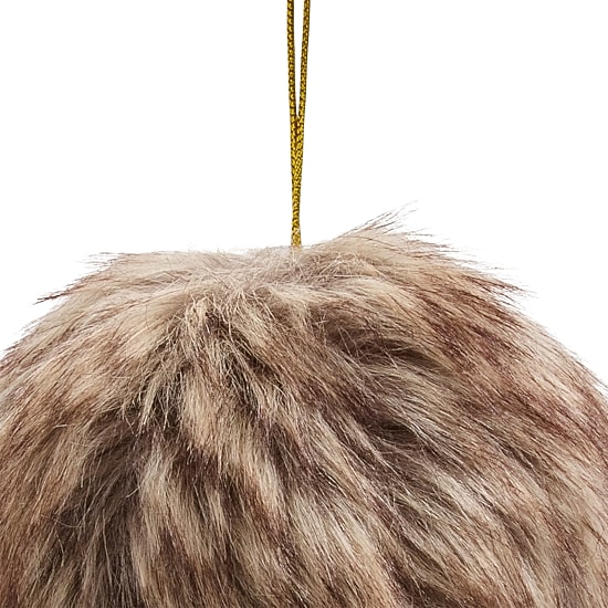 North Pole Trading Co. Fur Ball Brown Christmas Ornament