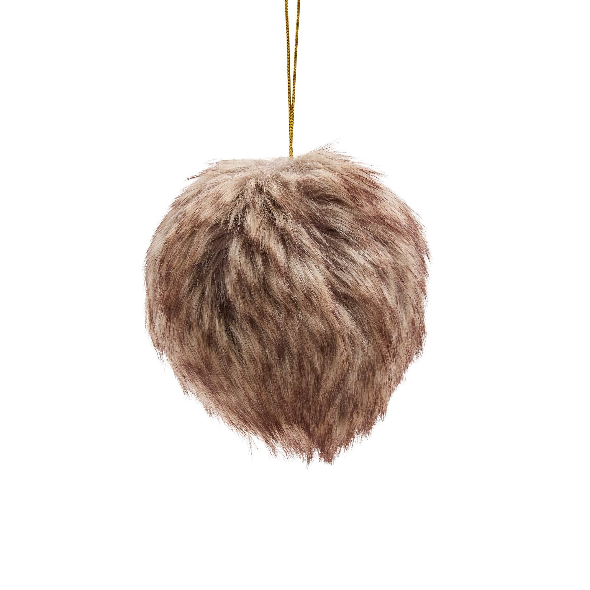 North Pole Trading Co. Fur Ball Brown Christmas Ornament