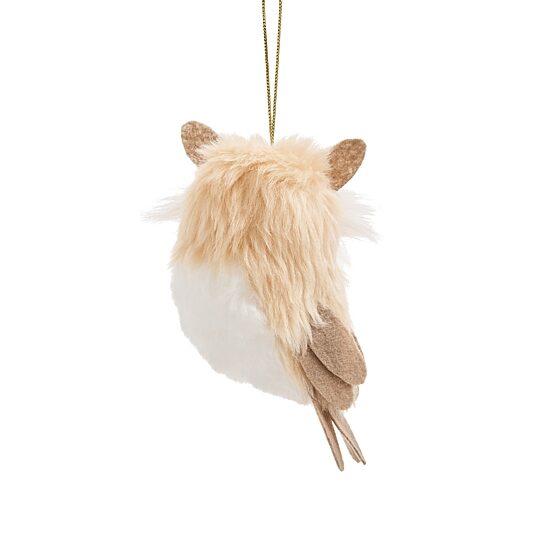 North Pole Trading Co. Sytrofoam White Owl Christmas Ornament
