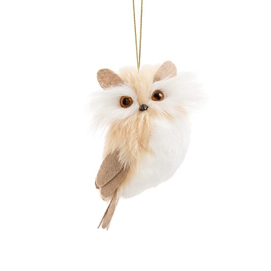 North Pole Trading Co. Sytrofoam White Owl Christmas Ornament