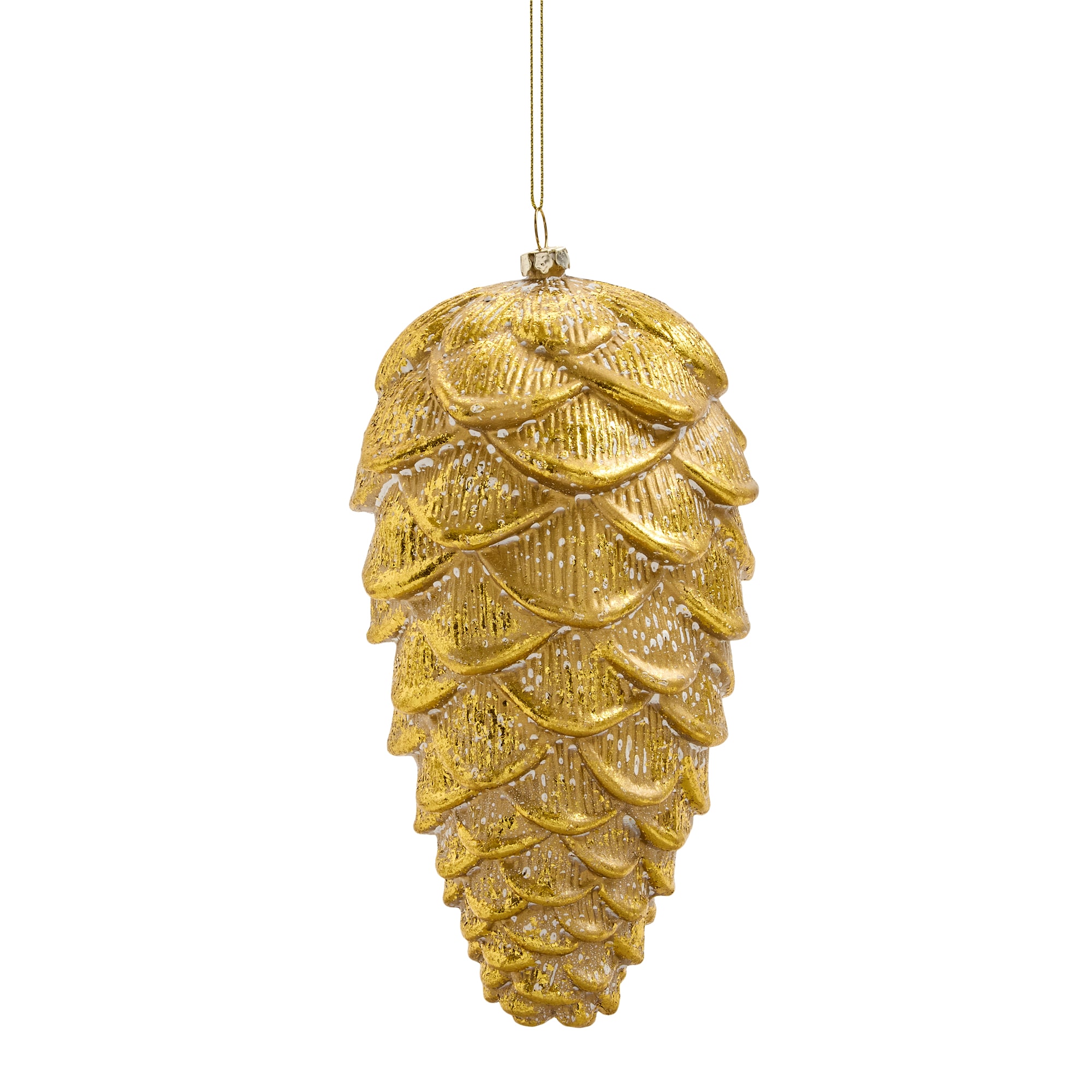 North Pole Trading Co. Brown Gold Pinecone- Oversized Christmas Ornament