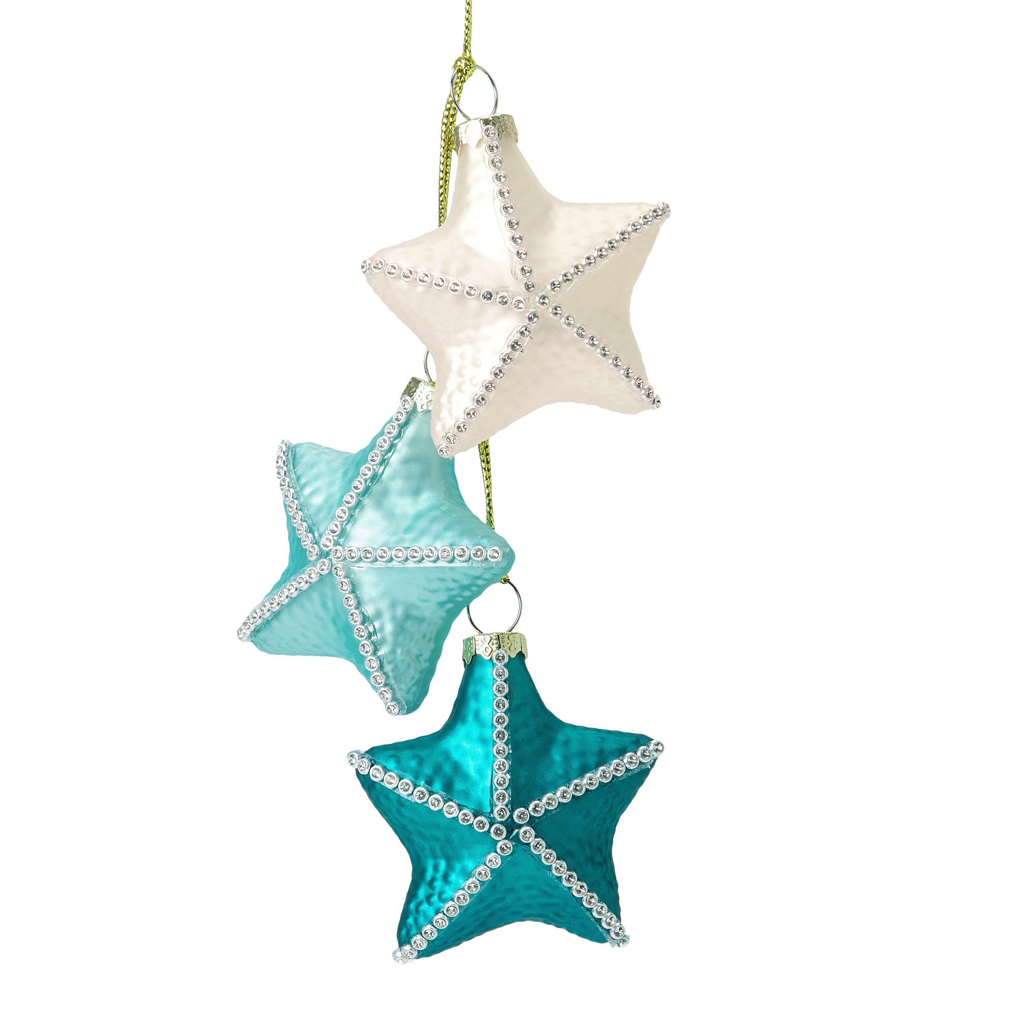 North Pole Trading Co. Starfish Dangle Blue Christmas Ornament