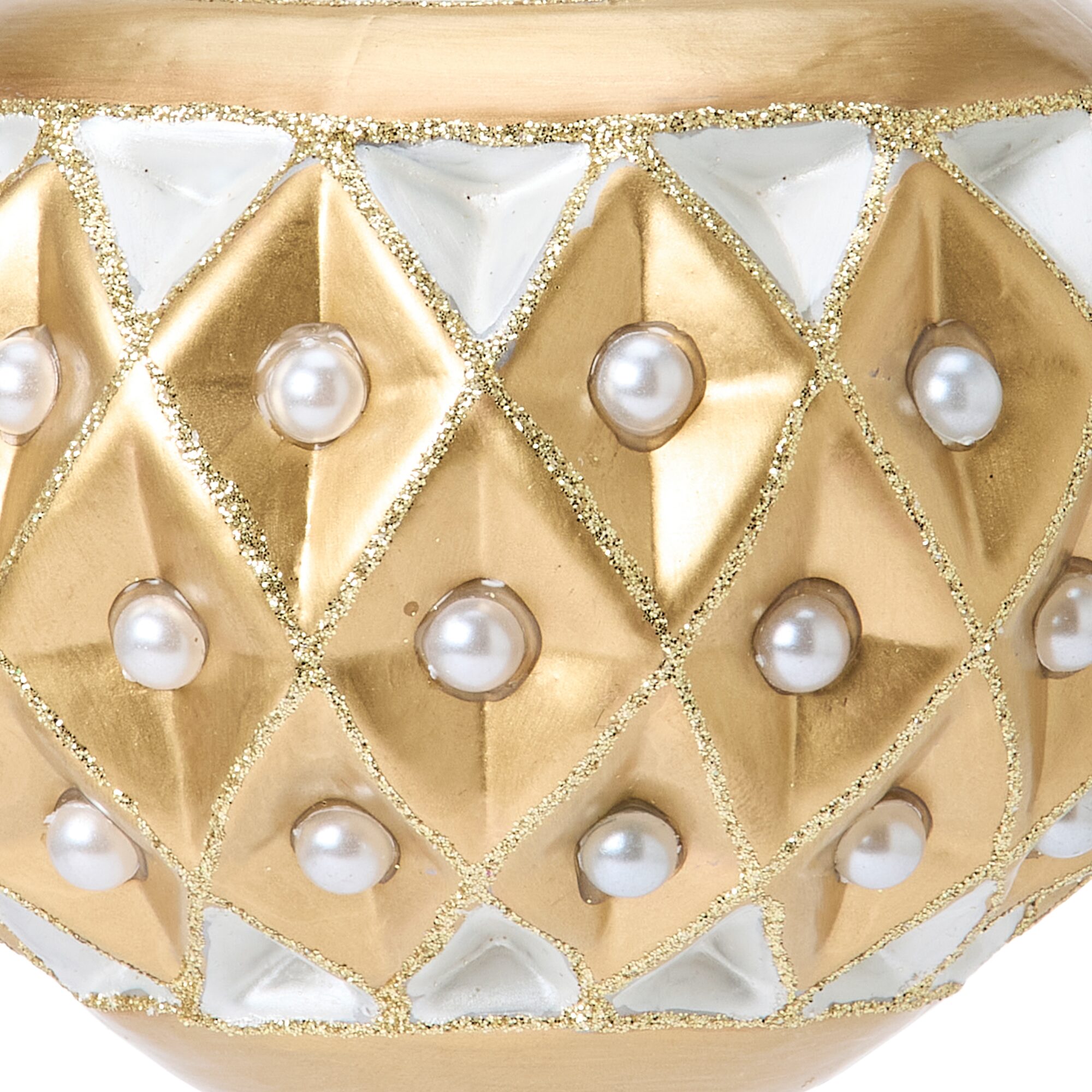 North Pole Trading Co. Gold Pearl Onion Christmas Ornament