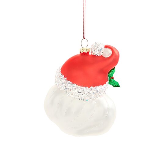 North Pole Trading Co. African American Glass Santa Head Christmas Ornament