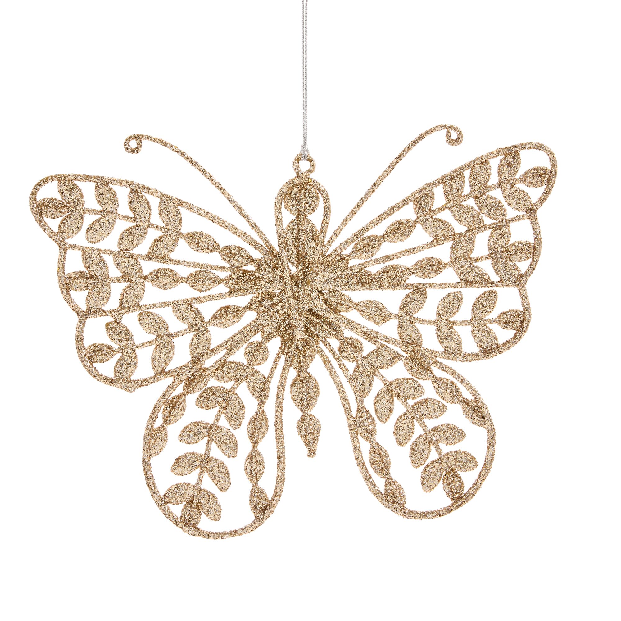 North Pole Trading Co. Metal Butterfly Christmas Ornament
