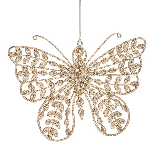 North Pole Trading Co. Metal Butterfly Christmas Ornament
