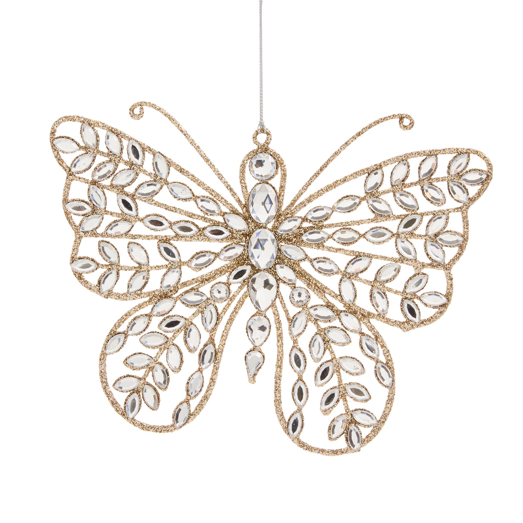 North Pole Trading Co. Metal Butterfly Christmas Ornament