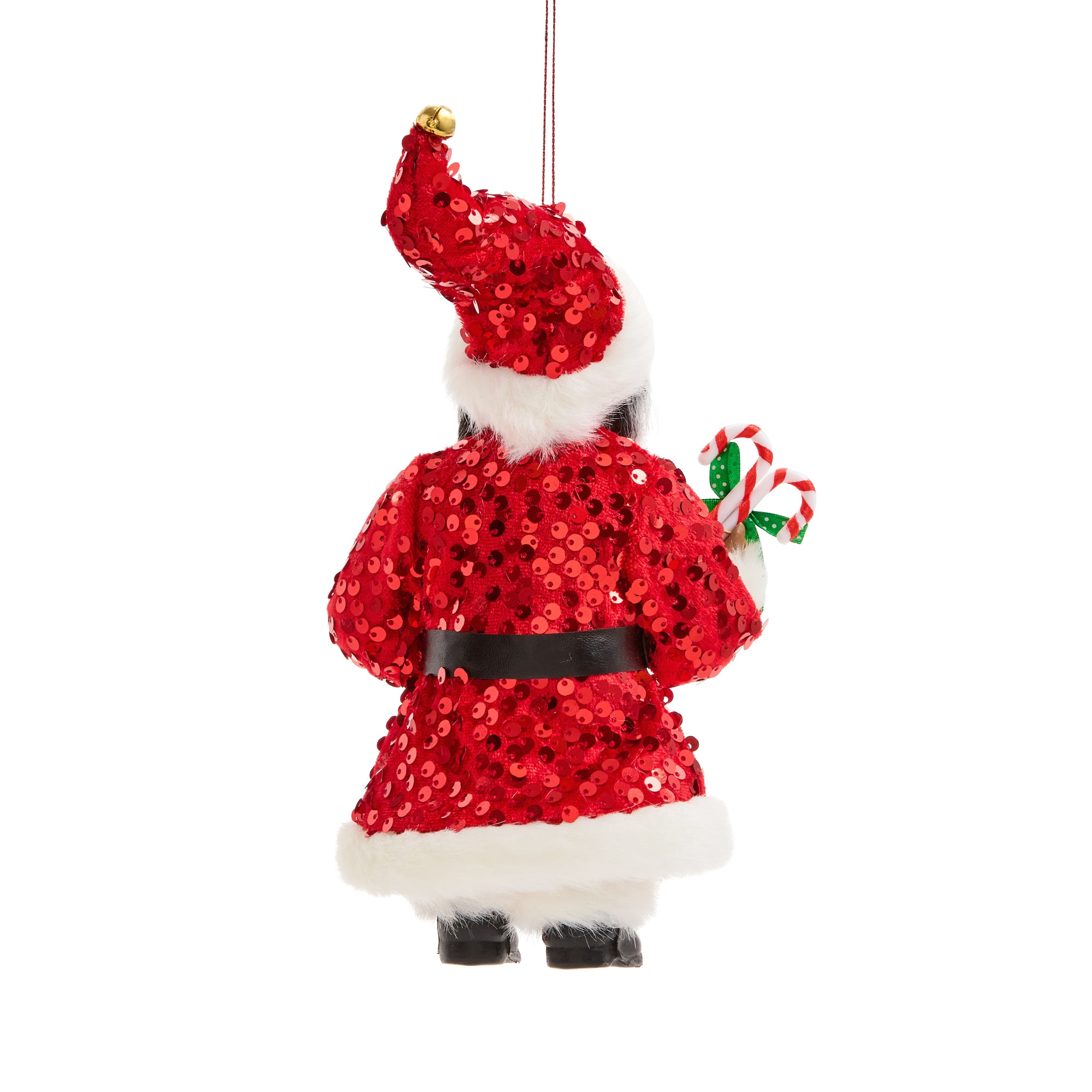 North Pole Trading Co. African American Candy Cane Jumbo Santa Christmas Ornament