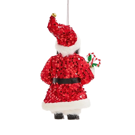 North Pole Trading Co. African American Candy Cane Jumbo Santa Christmas Ornament
