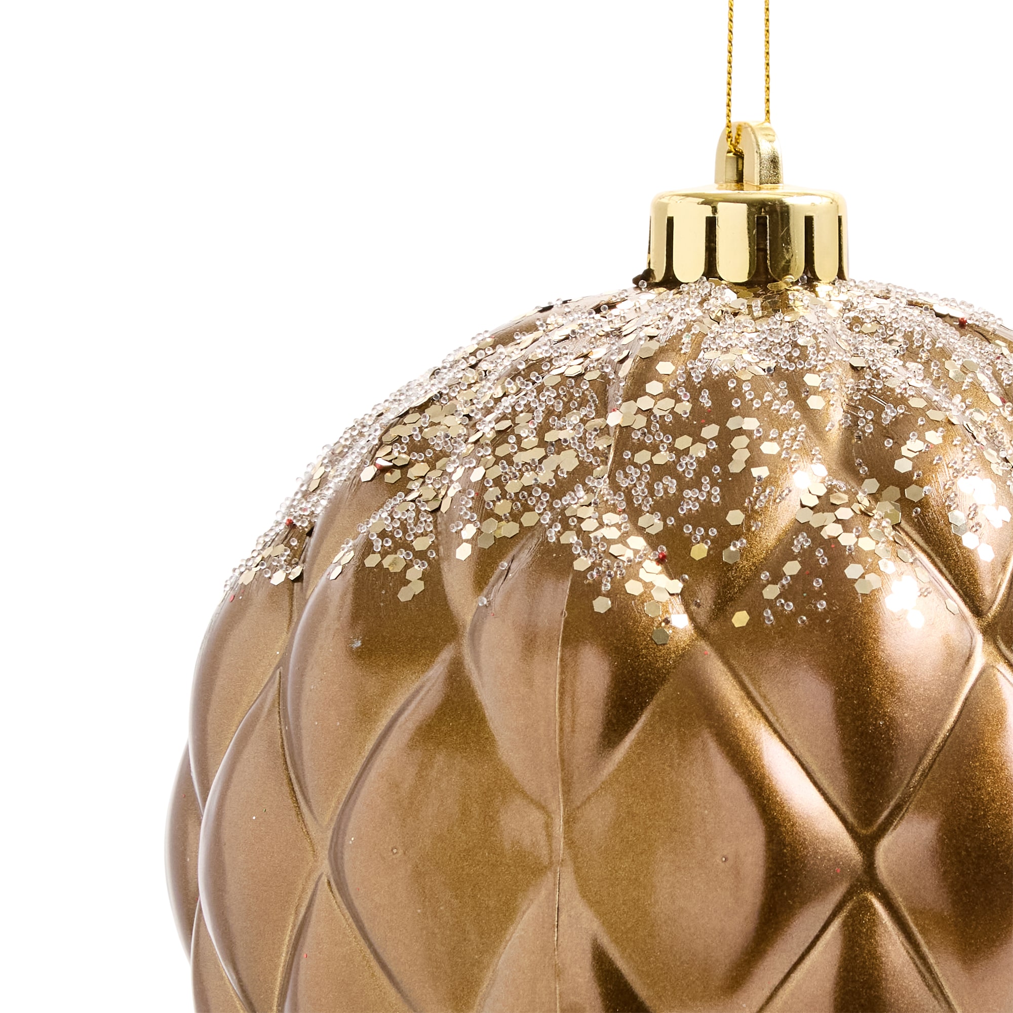 North Pole Trading Co. Bronze Ball 2-pc. Christmas Ornament